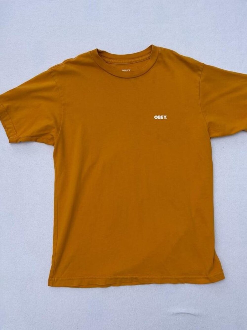 OBEY Yellow Cactus Graphic Crewneck Short Sleeve T-Shirt Sz S Casual Skater Hype